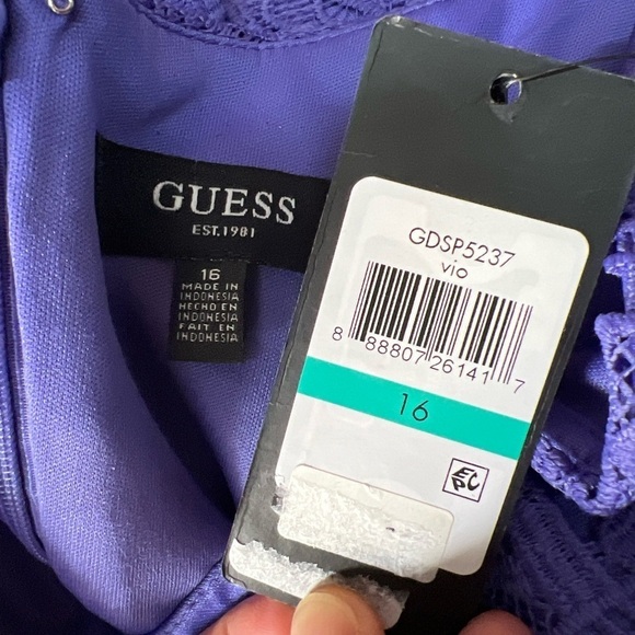 Guess Women's Lace Short Slip Dress Sz 16 in Violet - Picture 6 of 9